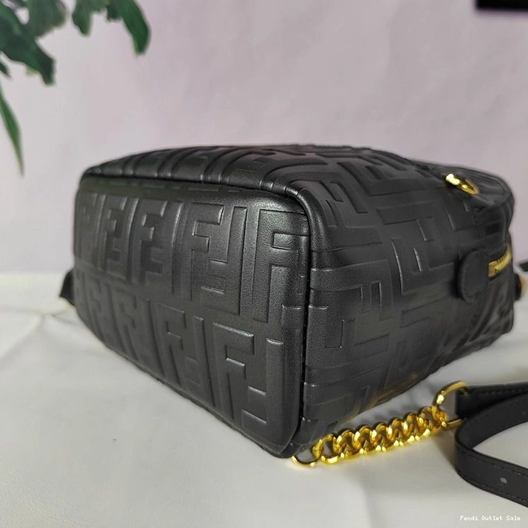 Affordable Leather In Mini Black Nappa Fendi Backpack Motif FF 0707